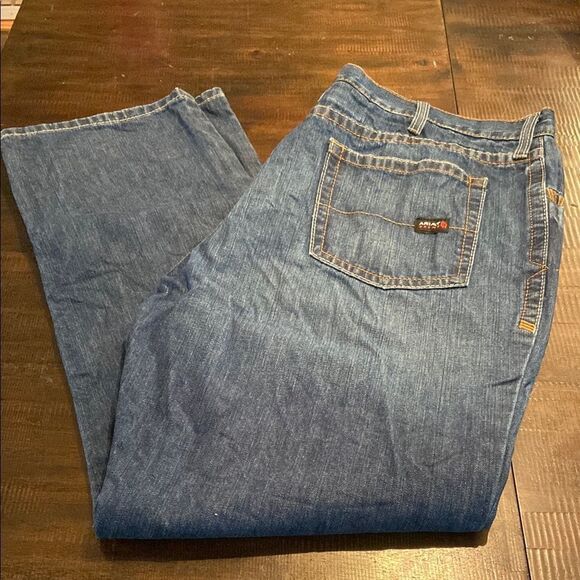 Men’s Ariat Cat 2 FR Low rise M4 Boot Denim Jeans size 44x34 - Picture 1 of 9